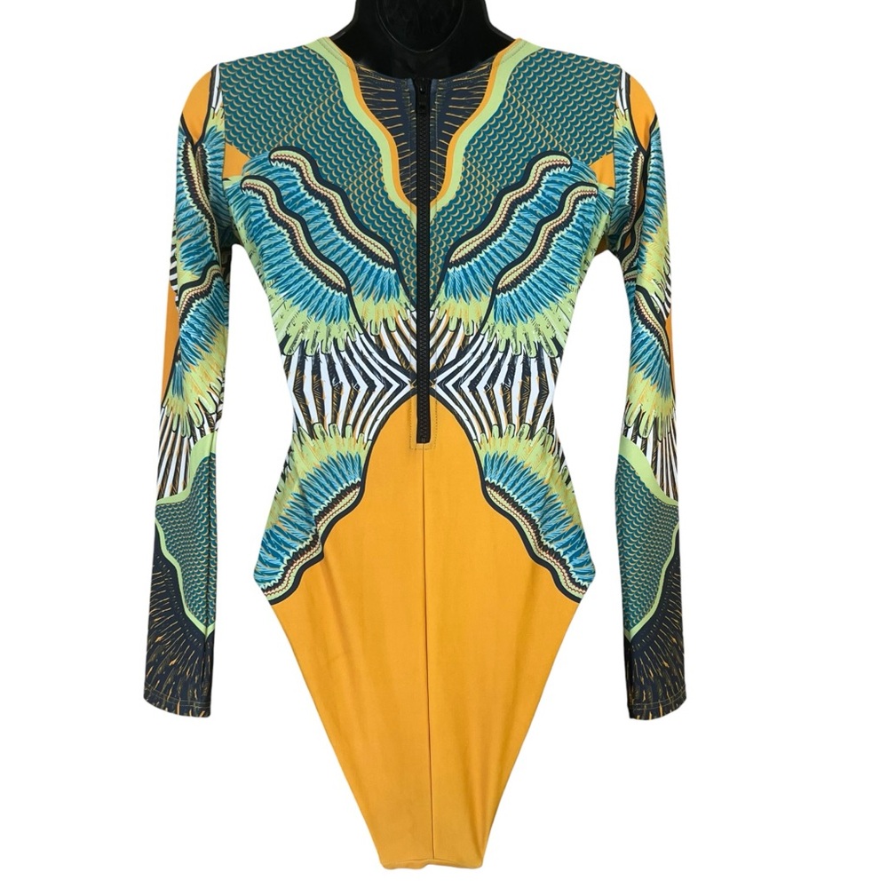 Andrea Iyamah Yellow and Blue
Patterned Bodysuit - Picture 9 of 10